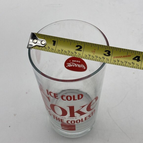 Vtg Ice Cold Coke It's The Coolest Glass with Red Lettering Coca-Cola Drink‎ 6” - Picture 6 of 8